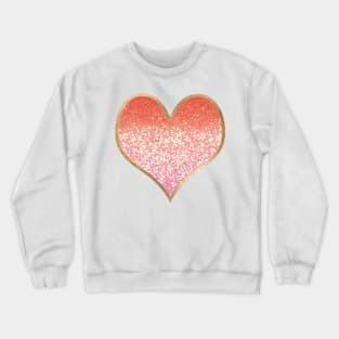 Heart - golden coral pink gradient Crewneck Sweatshirt